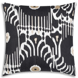 Kas Ikat Pillow, Ivory/Black-Accessories-High Fashion Home