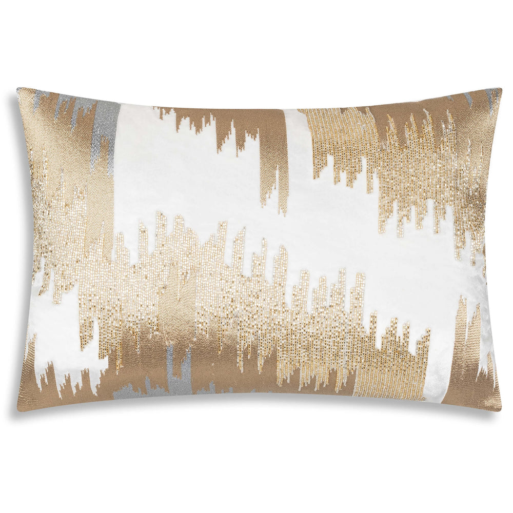 Kas Lumbar Pillow, Ivory/Gold-Accessories-High Fashion Home