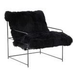 Kimi Sheepskin Chair, Black-Furniture - Chairs-High Fashion Home