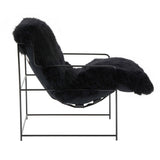 Kimi Sheepskin Chair, Black-Furniture - Chairs-High Fashion Home