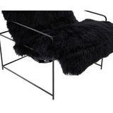 Kimi Sheepskin Chair, Black-Furniture - Chairs-High Fashion Home