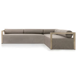 Laskin 3 Piece Outdoor Sectional, Alessi Fawn/Washed Brown-Furniture - Sofas-High Fashion Home