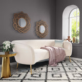 Luna Sofa, Cream-Furniture - Sofas-High Fashion Home