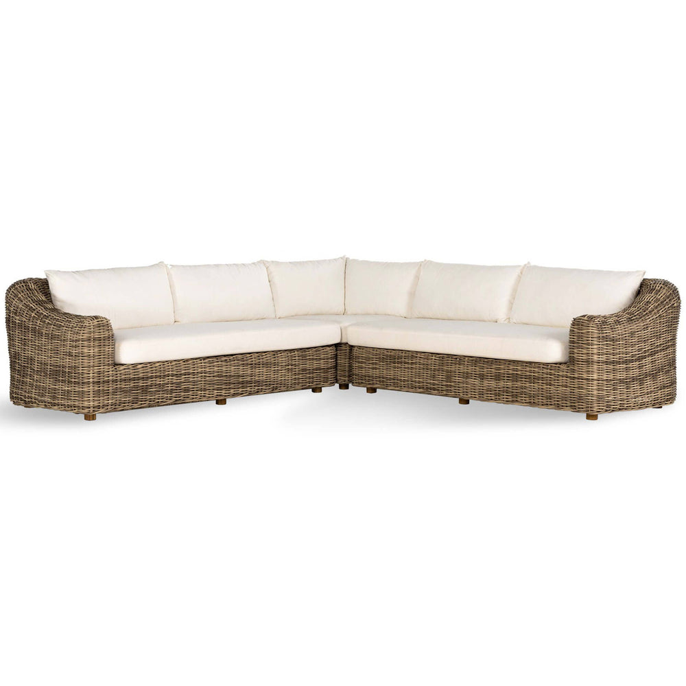 Messina Outdoor 3-Piece Sectional, Sand-Furniture - Sofas-High Fashion Home