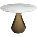 Montana Dining Table, White/Gold Base-Furniture - Dining-High Fashion Home