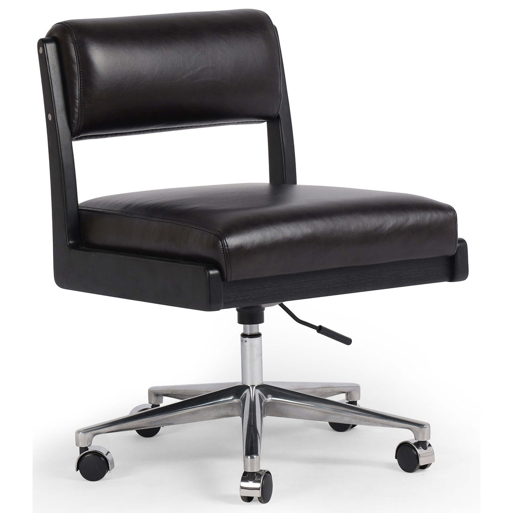 Norris Leather Desk Chair, Sonoma Black-Furniture - Office-High Fashion Home