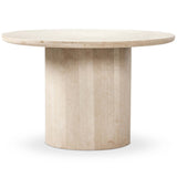 Oakland 48" Round Outdoor Dining Table, Cream Marble-Furniture - Dining-High Fashion Home