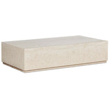 Oakland Rectangular Outdoor Coffee Table, Cream Marble-Furniture - Accent Tables-High Fashion Home