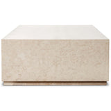 Oakland Rectangular Outdoor Coffee Table, Cream Marble-Furniture - Accent Tables-High Fashion Home