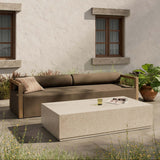 Oakland Rectangular Outdoor Coffee Table, Cream Marble-Furniture - Accent Tables-High Fashion Home