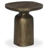 Odessa End Table, Textured Aged Brass-Furniture - Accent Tables-High Fashion Home