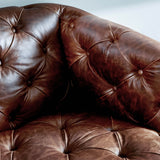 Paul Leather Swivel Chair, Raleigh Cigar-Furniture - Chairs-High Fashion Home