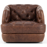 Paul Leather Swivel Chair, Raleigh Cigar-Furniture - Chairs-High Fashion Home