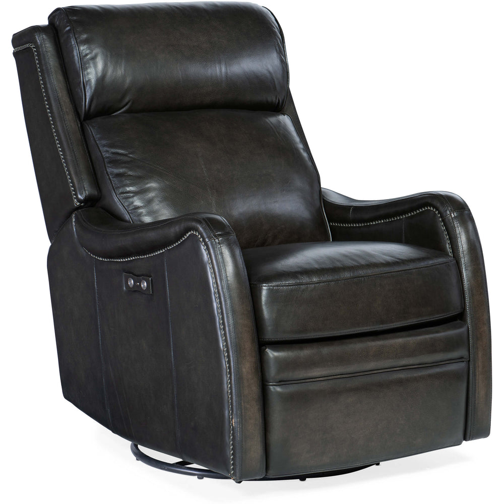 Stark Leather Power Swivel Glider Recliner, Brindisi Trinita-Furniture - Chair-High Fashion Home