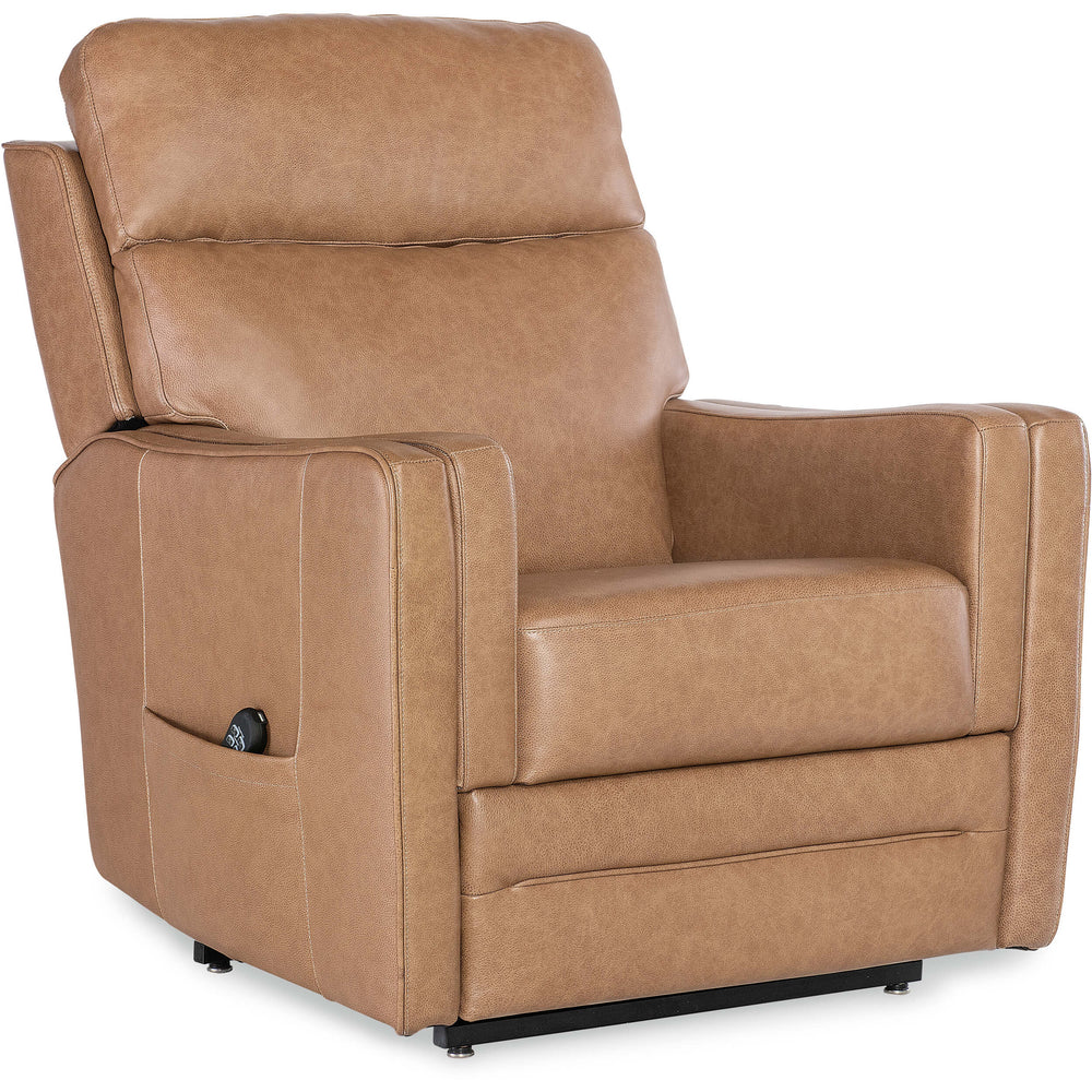 Thyme Leather Power Recliner w/Lift, Seville Fawn-Furniture - Chair-High Fashion Home