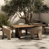 Railay Outdoor Dining Table, Stained Toasted Brown-Furniture - Outdoor-High Fashion Home