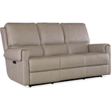 Somers Leather Power Sofa, Dark Taupe-Furniture - Sofas-High Fashion Home