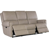 Somers Leather Power Sofa, Dark Taupe-Furniture - Sofas-High Fashion Home