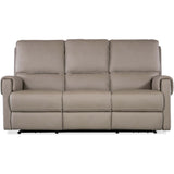 Somers Leather Power Sofa, Dark Taupe-Furniture - Sofas-High Fashion Home