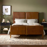 Salado Leather Bed, Heirloom Sienna-Furniture - Bedroom-High Fashion Home