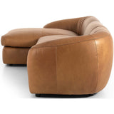 Saldana 3 Piece Leather Sectional w/Left Chaise, Lorento Cognac-Furniture - Sofas-High Fashion Home