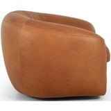 Saldana Leather Swivel Chair, Lorento Cognac-Furniture - Chairs-High Fashion Home