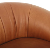 Saldana Leather Swivel Chair, Lorento Cognac-Furniture - Chairs-High Fashion Home