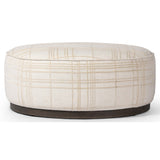 Sinclair Large Round Ottoman, Sheffield Ivory-Furniture - Chairs-High Fashion Home