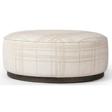 Sinclair Large Round Ottoman, Sheffield Ivory-Furniture - Chairs-High Fashion Home