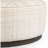 Sinclair Large Round Ottoman, Sheffield Ivory-Furniture - Chairs-High Fashion Home