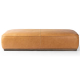 Sinclair Leather Cocktail Ottoman, Palermo Butterscotch-Furniture - Accent Tables-High Fashion Home