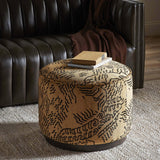 Sinclair Round Ottoman, Balkan Ochre-Furniture - Chairs-High Fashion Home