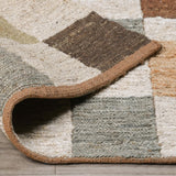 Soumak Jute Rug, Check Natural Multi-Rugs1-High Fashion Home