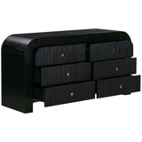 Hump 6 Drawer Dresser, Black