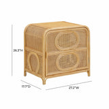 Tina Rattan Nightstand, Natural-Furniture - Bedroom-High Fashion Home