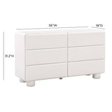 Tammy 6 Drawer Dresser, White-Furniture - Bedroom-High Fashion Home