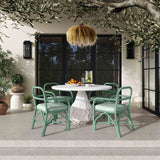 Ginny Rattan Dining Chair, Green-Furniture - Dining-High Fashion Home