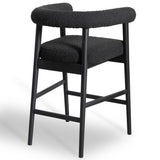 Spara Boucle Counter Stool, Black-Furniture - Dining-High Fashion Home