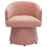 Kristen Rolling Desk Chair, Pink-Furniture - Office-High Fashion Home