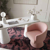 Kristen Rolling Desk Chair, Pink-Furniture - Office-High Fashion Home