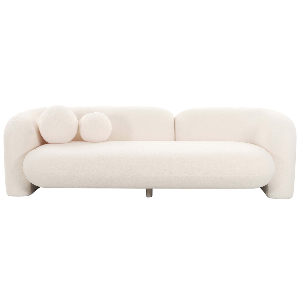 Amelie Faux Fur Sofa, Cream-Furniture - Sofas-High Fashion Home