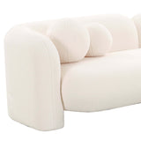 Amelie Faux Fur Sofa, Cream-Furniture - Sofas-High Fashion Home