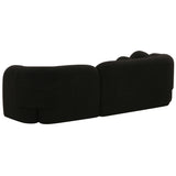 Amelie Faux Fur Sofa, Black-Furniture - Sofas-High Fashion Home