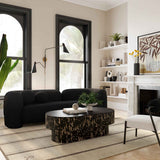 Amelie Faux Fur Sofa, Black-Furniture - Sofas-High Fashion Home