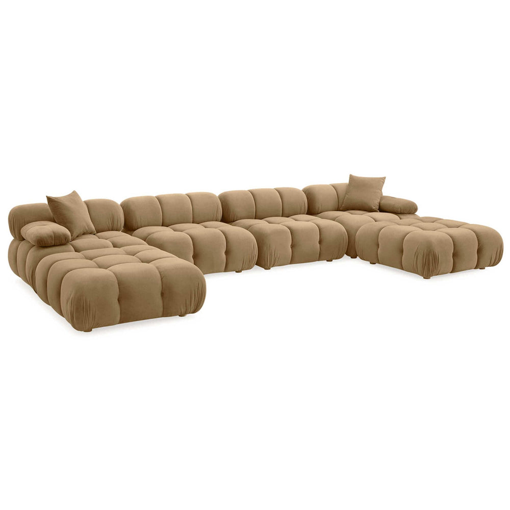 Calliope 6 Piece Modular Sectional, Café Au Lait-Furniture - Sofas-High Fashion Home