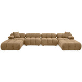 Calliope 6 Piece Modular Sectional, Café Au Lait-Furniture - Sofas-High Fashion Home