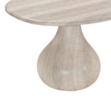 Smooch Outdoor Oval Dining Table, Faux Travertine-Furniture - Dining-High Fashion Home