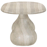 Smooch Outdoor Oval Dining Table, Faux Travertine-Furniture - Dining-High Fashion Home