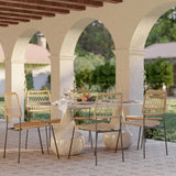 Smooch Outdoor Oval Dining Table, Faux Travertine-Furniture - Dining-High Fashion Home