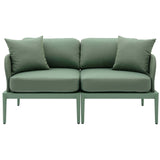 Kapri Outdoor Modular Loveseat, Moss Green-Furniture - Sofas-High Fashion Home